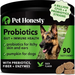 PetHonesty Digestive Probiotics Duck Flavored Soft Chews Digestive Supplement for Dogs