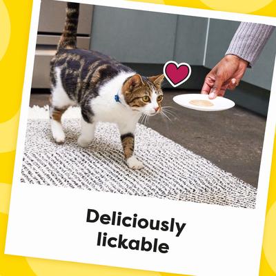 Show full view: Temptations Creamy Puree Salmon, Chicken & Tuna Variety Pack Lickable Cat Treats, 0.42-oz pouch, 24 count slide 5 of 10
