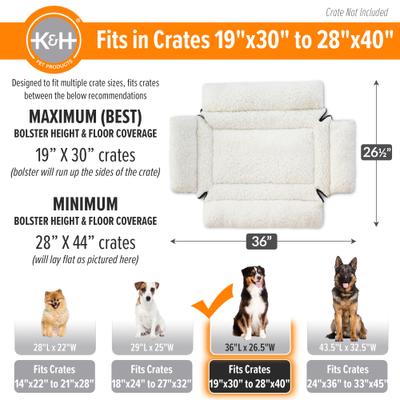 Show full view: K&H Pet Products Deluxe Bolster Dog Crate Pad, Natural, Large slide 2 of 12