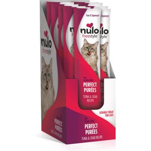 Nulo Freestyle Perfect Purees Tuna & Crab Recipe Grain-Free Lickable Cat Treats, 0.5-oz, case of 48