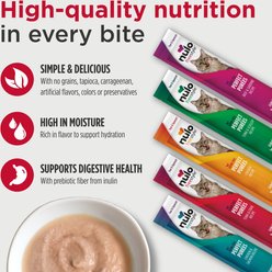 Nulo Freestyle Perfect Purees Tuna & Scallop Recipe Grain-Free Lickable Cat Treats, 0.5-oz, case of 48 slide 2 of 7