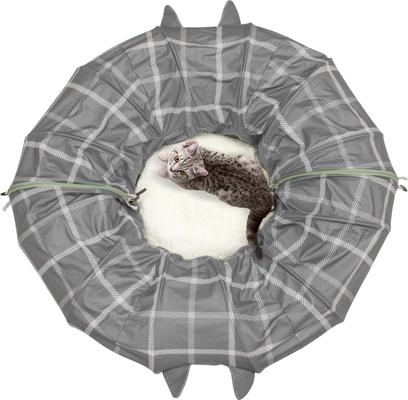 Show full view: Kitty City Cat Tunnel Bed Cat Bed, Medium, Gray slide 5 of 13