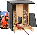 Birdfy Bamboo Smart Bird Feeder with Camera AI Lifetime Free Solar Powered Motion Detection, Black, 3....