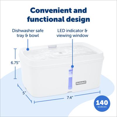 Show full view: PetSafe Viva Plastic Cat & Dog Fountain, White, 140-oz slide 5 of 10