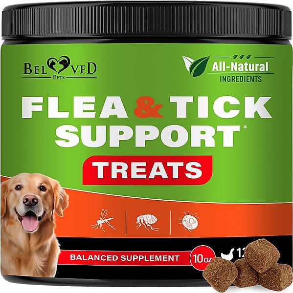 BELOVED PETS Flea Tick Support Chicken Flavor Chewable Supplements for Dogs 11 oz pack Chewy