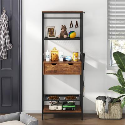 Show full view: Cesicia Raised Bowls Dog Feeder Station, Brown slide 4 of 7