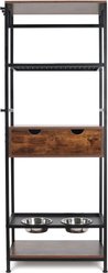 Cesicia Raised Bowls Dog Feeder Station, Brown