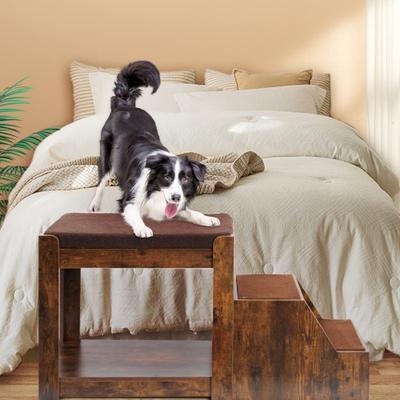 Show full view: Cesicia Pet Bunk Bed with Removable Step Dog & Cat Bunk Bed, Brown slide 5 of 7