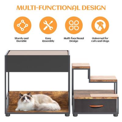 Show full view: Cesicia Pet Step Window Perch Bunk Beds Dog Bed, Black slide 7 of 8