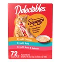 Hartz Delectables Squeeze Up Tuna, Chicken, & Salmon Flavored Variety Pack Lickable Cat Treats, 0.5-oz tube, 72 count