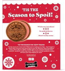Three Dog Bakery Holiday Lick'n Crunch Red Creme Dog Treats, 13-oz box slide 2 of 6