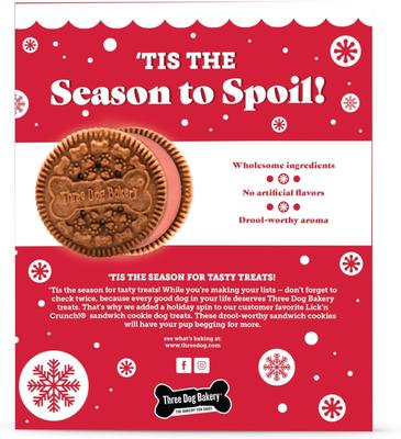Show full view: Three Dog Bakery Holiday Lick'n Crunch Red Creme Dog Treats, 13-oz box slide 3 of 10