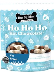 Three Dog Bakery Ho Ho Ho Hot Chowcolate Carob & Marshmallow Wafer Dog Treat, 5-oz bag