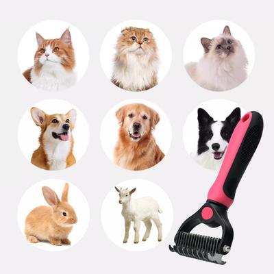 Show full view: Fido Fave Double-Sided Pet Grooming Brush, Shedding & Dematting Undercoat Rake for Dogs & Cats, Extra Wide, Red, 1 count slide 4 of 7