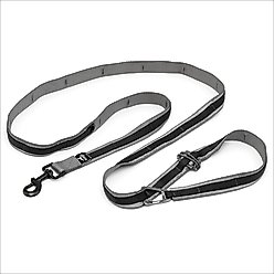 Kurgo Reflect & Protect Quantum Nylon Running Dog Leash, Black, 6-ft long, 1-in wide, Black
