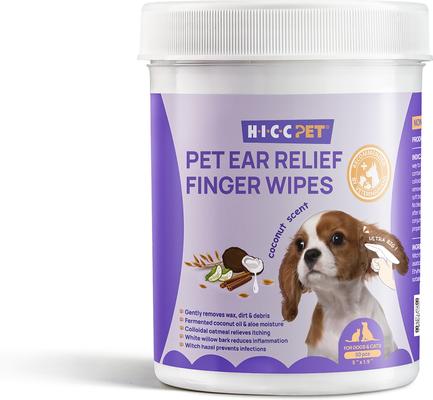 Show full view: HICC PET Antibacterial Ear Rinse with Cotton Swabs, 4-fl oz bottle + Relief Ear Finger Dog Cat & Small Pet Wipes slide 6 of 9