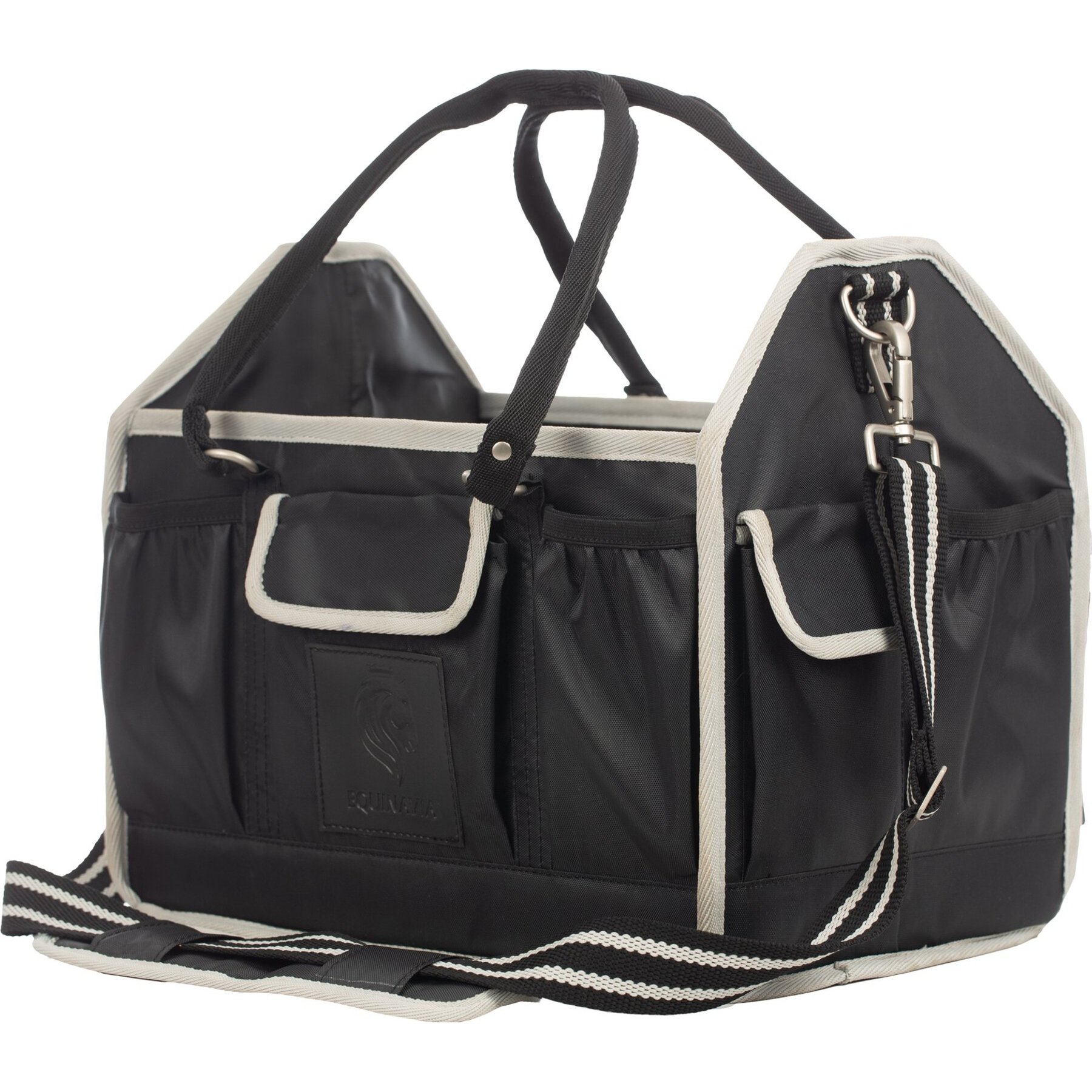 Equinavia Darby Large Collapsible Grooming Tote, Black/Silver