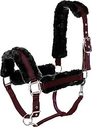 Equinavia Valkyrie Ultra Fleece Horse Breakaway Halter, Wine Red/Black, Warmblood