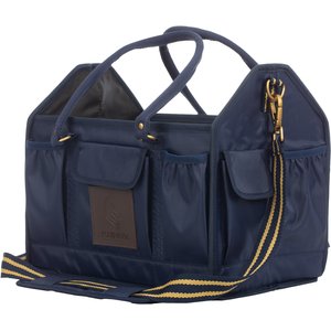 Equinavia Darby Large Collapsible Grooming Tote, Navy/Gold