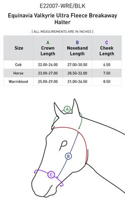 Show full view: Equinavia Valkyrie Ultra Fleece Horse Breakaway Halter, Wine Red/Black, Warmblood slide 4 of 5