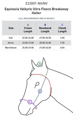 Show full view: Equinavia Valkyrie Ultra Fleece Horse Breakaway Halter, Navy/Navy, Cob slide 3 of 4