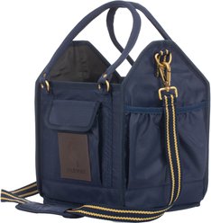 Equinavia Darby Small Collapsible Grooming Tote, Navy/Gold