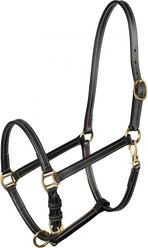 Horze Fremont Leather Horse Halter, Black, Shetland