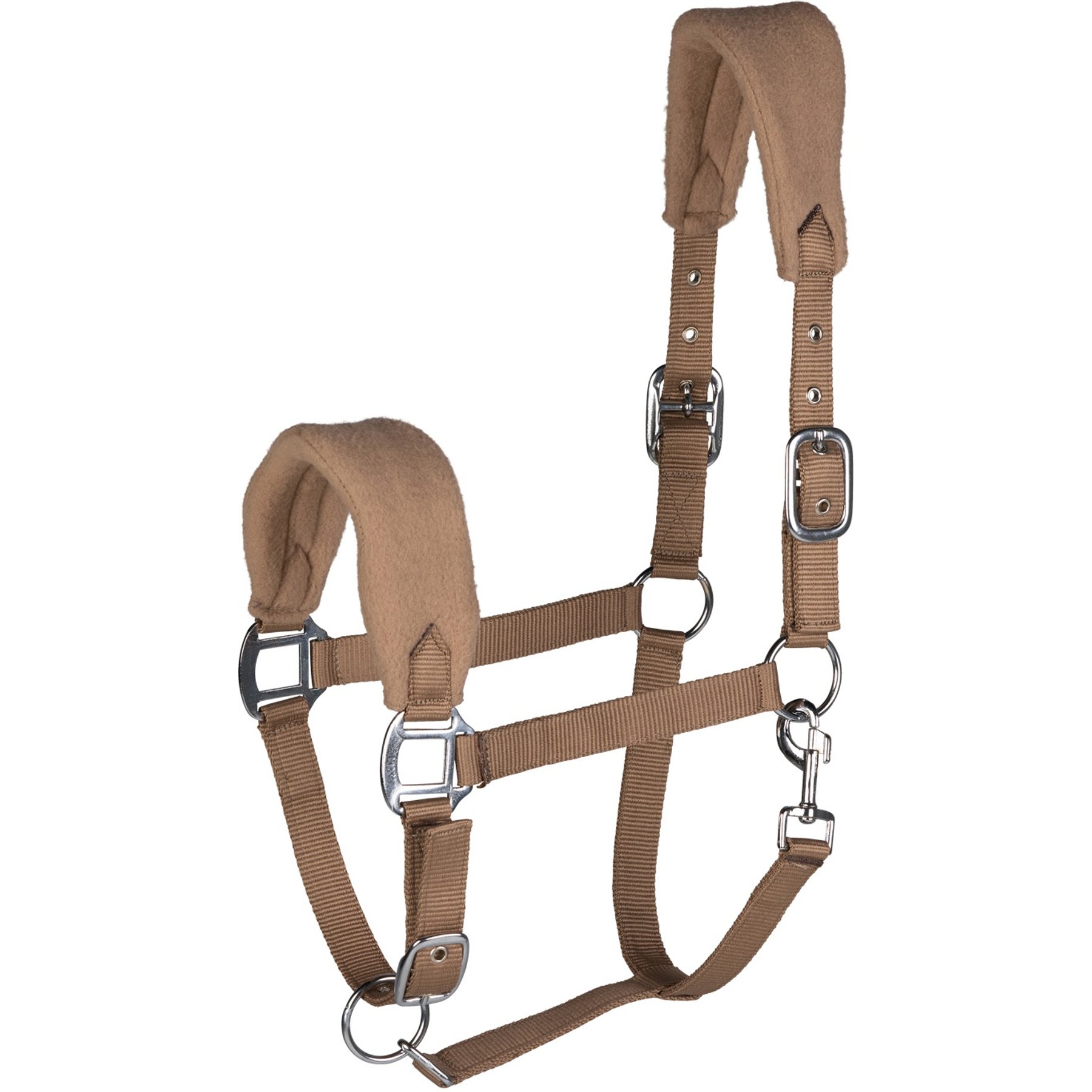 Horze Kiel Horse Halter with Fleece, Tan, Warmblood