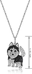 Scamper & Co Siberian Husky Sterling Silver Pendant Necklace slide 2 of 3