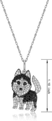 Show full view: Scamper & Co Siberian Husky Sterling Silver Pendant Necklace slide 3 of 3
