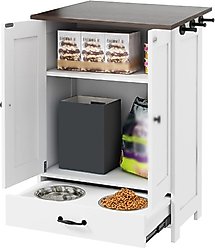 Cesicia Storage Cabinet with Hidden Bowls Dog Feeder Station, White slide 2 of 8