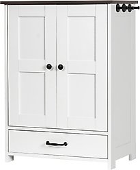 Cesicia Storage Cabinet with Hidden Bowls Dog Feeder Station, White
