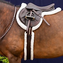 Equinavia Valkyrie Ultra Fleece Girth, Ivory White/Brown, 44-in slide 2 of 2