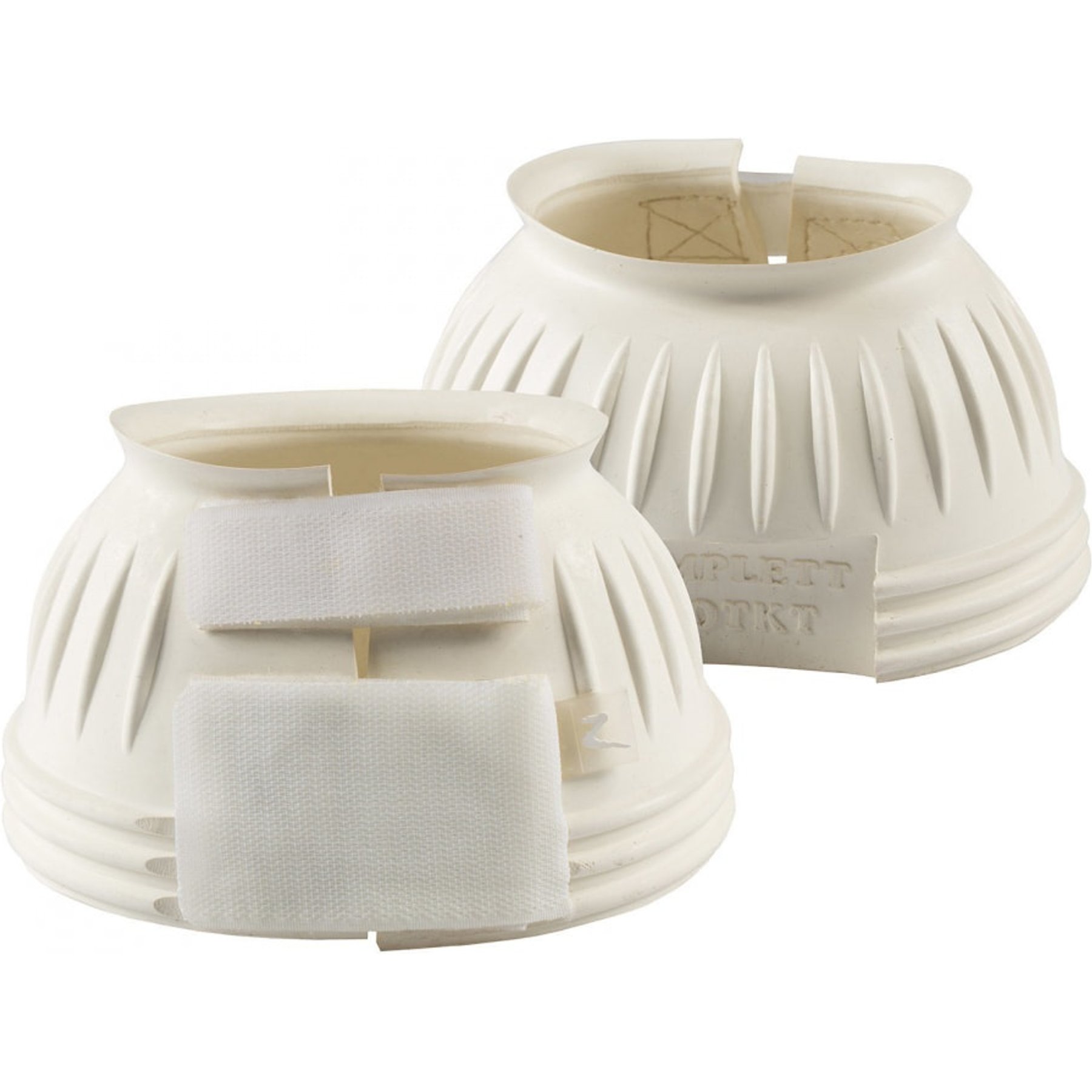Horze Double Closure Rubber Horse Bell Boots, 2 count, White, Large