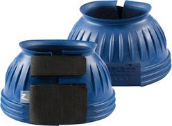 Horze Double Closure Rubber Horse Bell Boots, 2 count, Blue, X-Large