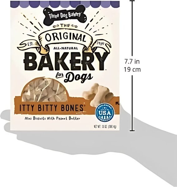 Three Dog Bakery Itty Bitty Bones Cheese Crunchy Dog Treats, 32-oz bag