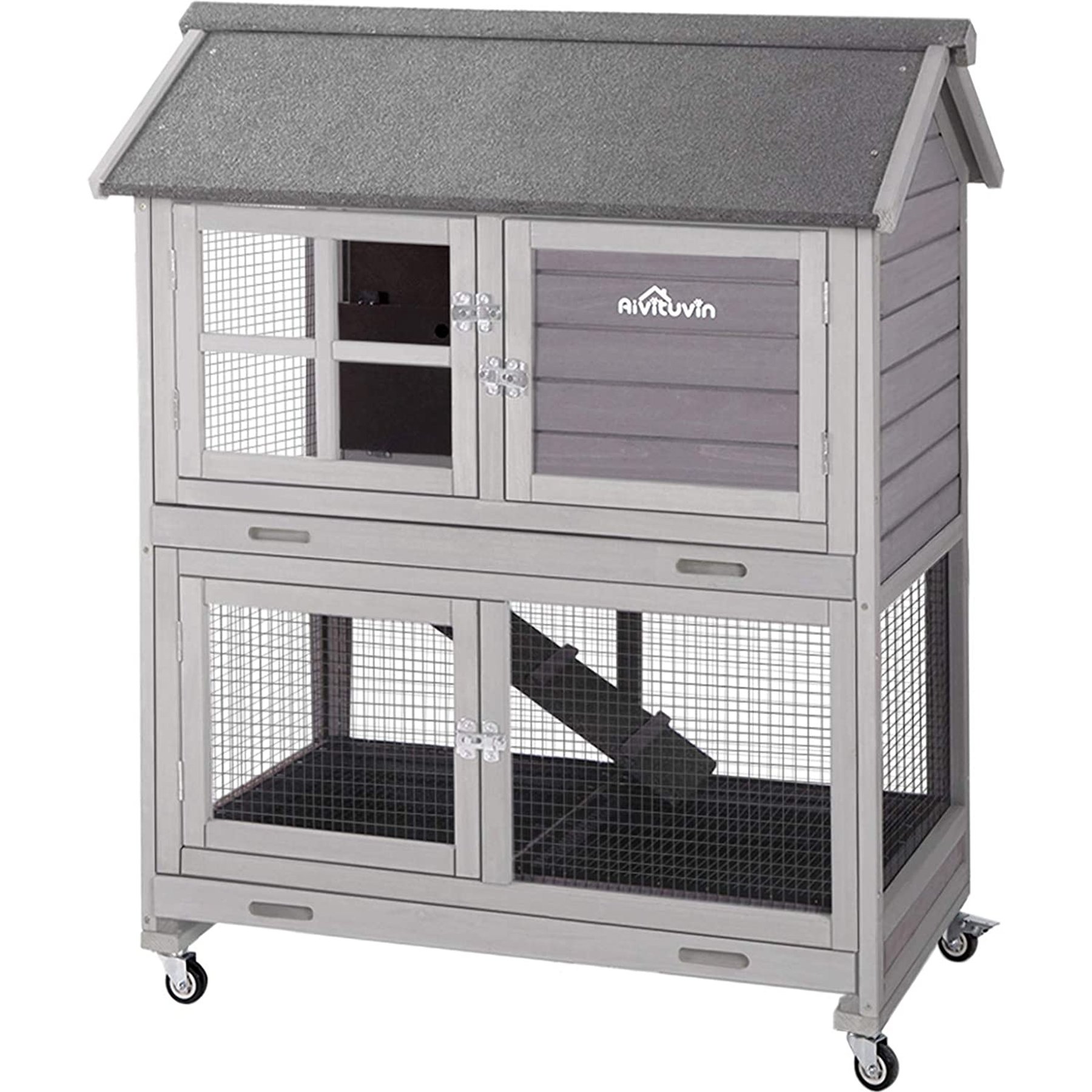 Aivituvin 44.2-in Indoor & Outdoor Rabbit Hutch