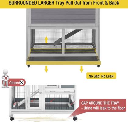 Show full view: Aivituvin 44.2-in Indoor & Outdoor Rabbit Hutch slide 5 of 9