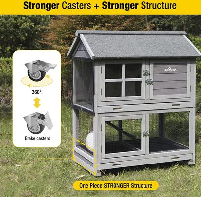 Show full view: Aivituvin 44.2-in Indoor & Outdoor Rabbit Hutch slide 4 of 9