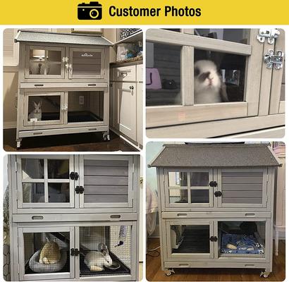 Show full view: Aivituvin 44.2-in Indoor & Outdoor Rabbit Hutch slide 6 of 9