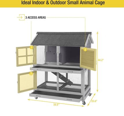 Show full view: Aivituvin 44.2-in Indoor & Outdoor Rabbit Hutch slide 7 of 9