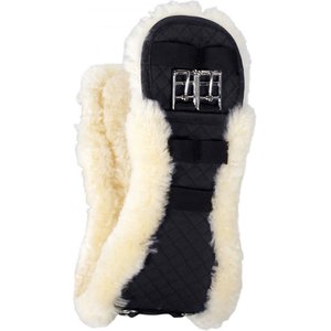 Horze Harleigh Sheepskin Dressage Horse Girth, Black, 28-in
