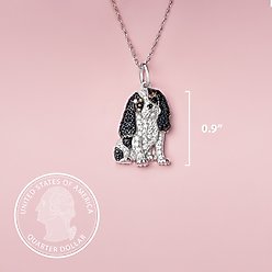 Scamper & Co Black & White Cavalier King Charles Sterling Silver Pendant Necklace slide 2 of 3