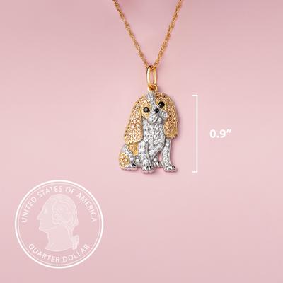 Show full view: Scamper & Co Gold Cavalier King Charles Sterling Silver Pendant Necklace slide 3 of 3