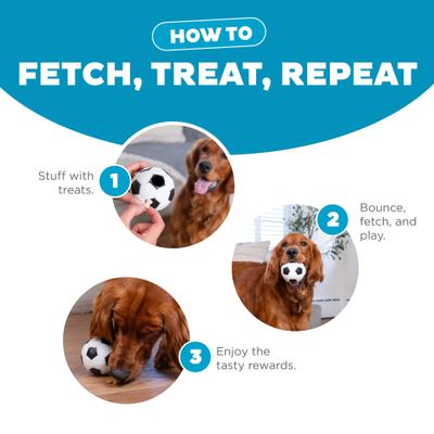 Show full view: Outward Hound Sport Ballz Soccer Ball Durable Treat-Dispensing Fetch Ball Dog Toy slide 4 of 11