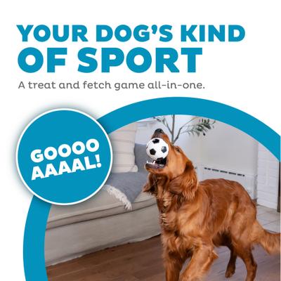 Show full view: Outward Hound Sport Ballz Soccer Ball Durable Treat-Dispensing Fetch Ball Dog Toy slide 2 of 11