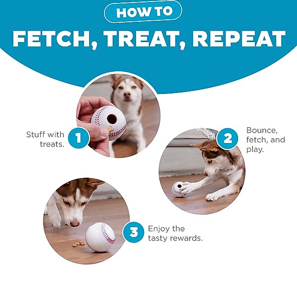 Show full view: Outward Hound Sport Ballz Baseball Treat-Dispensing Fetch Ball Dog Toy slide 4 of 11