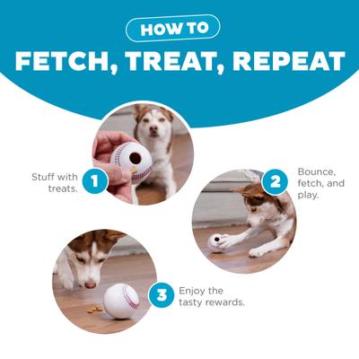 Show full view: Outward Hound Sport Ballz Baseball Treat-Dispensing Fetch Ball Dog Toy slide 4 of 11