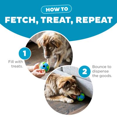 Show full view: Outward Hound Orbee-Tuff Ball Tough Dog Chew Toy, Blue/Green, Large slide 4 of 10