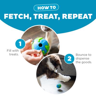 Show full view: Outward Hound Orbee-Tuff Ball Tough Dog Chew Toy, Blue/Green, Medium slide 4 of 10